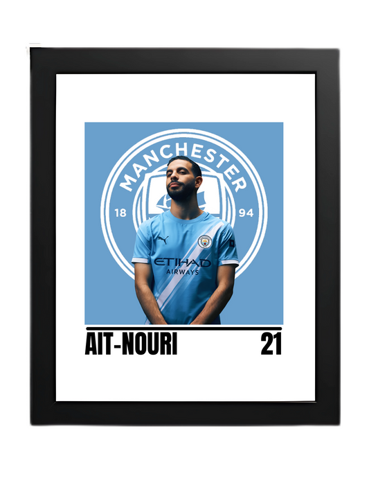 Premium Aït-Nouri A4 Football Print | Manchester City Inspired Wall Art Poster – Glossy Finish