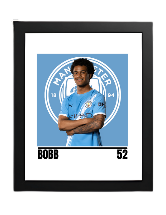 Premium Oscar Bobb A4 Football Print | Manchester City Wall Art Poster – Glossy Finish