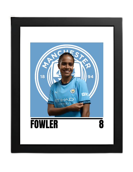 Premium Fowler A4 Football Print | Manchester City Women’s Wall Art Poster – Glossy Finish