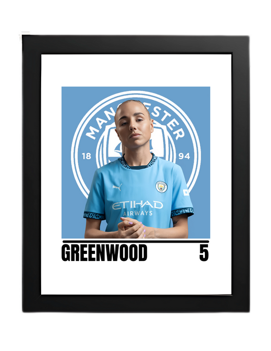 Premium Alex Greenwood A4 Football Print | Manchester City Women’s Wall Art Poster – Glossy Finish