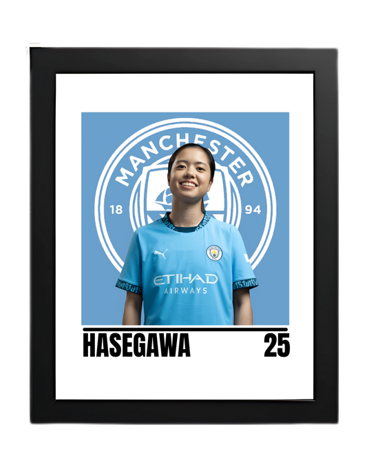 Premium Yui Hasegawa A4 Football Print | Manchester City Women’s Wall Art Poster – Glossy Finish
