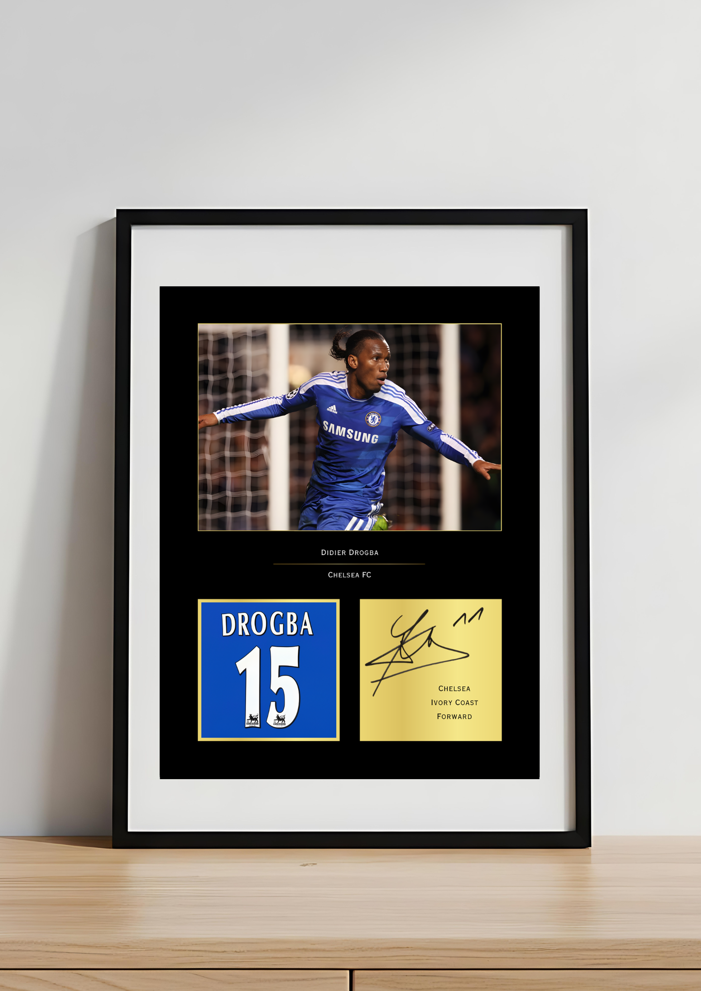 Didier Drogba Chelsea Art Print | Drogba CFC Poster | Stamford Bridge Football Wall Art | Chelsea Legend Gift