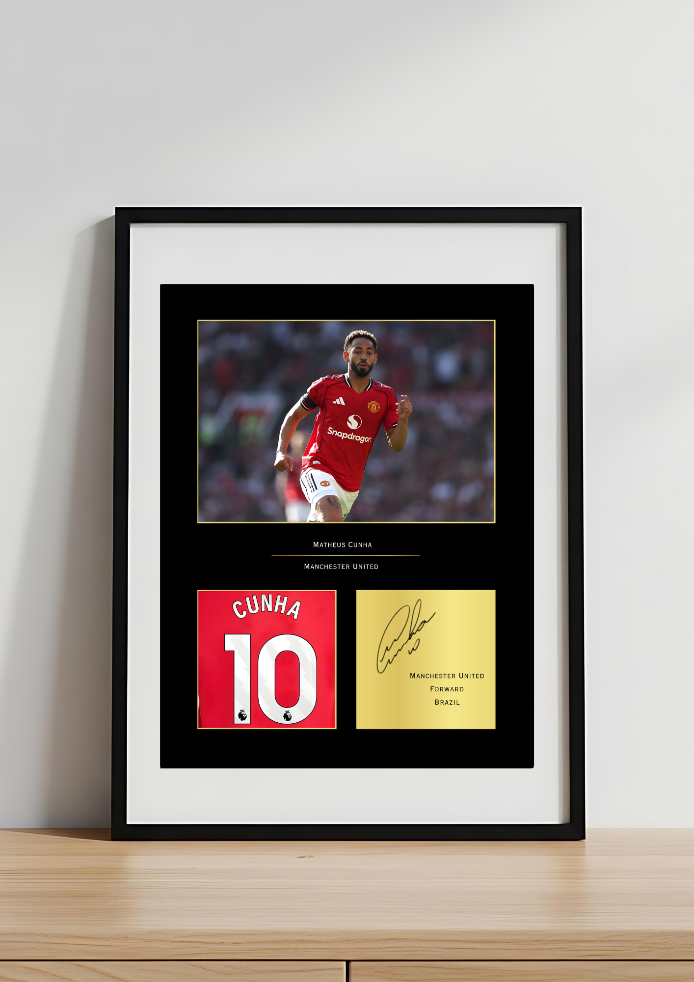 Matheus Cunha Manchester United Art Print | Cunha Man United Poster | Old Trafford Football Wall Art | United Fan Gift