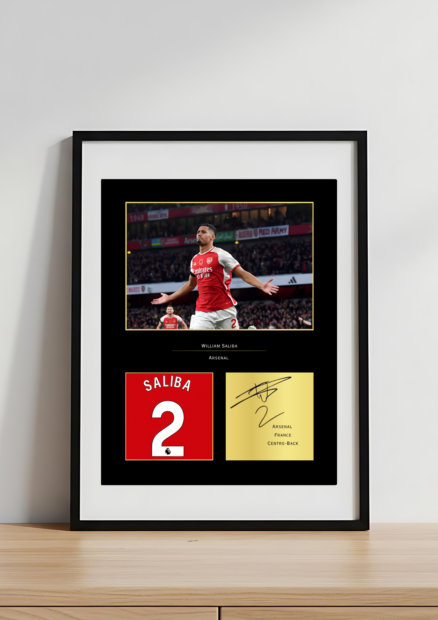 William Saliba Arsenal Art Print | Saliba AFC Poster | Emirates Stadium Football Wall Art | Arsenal Fan Gift