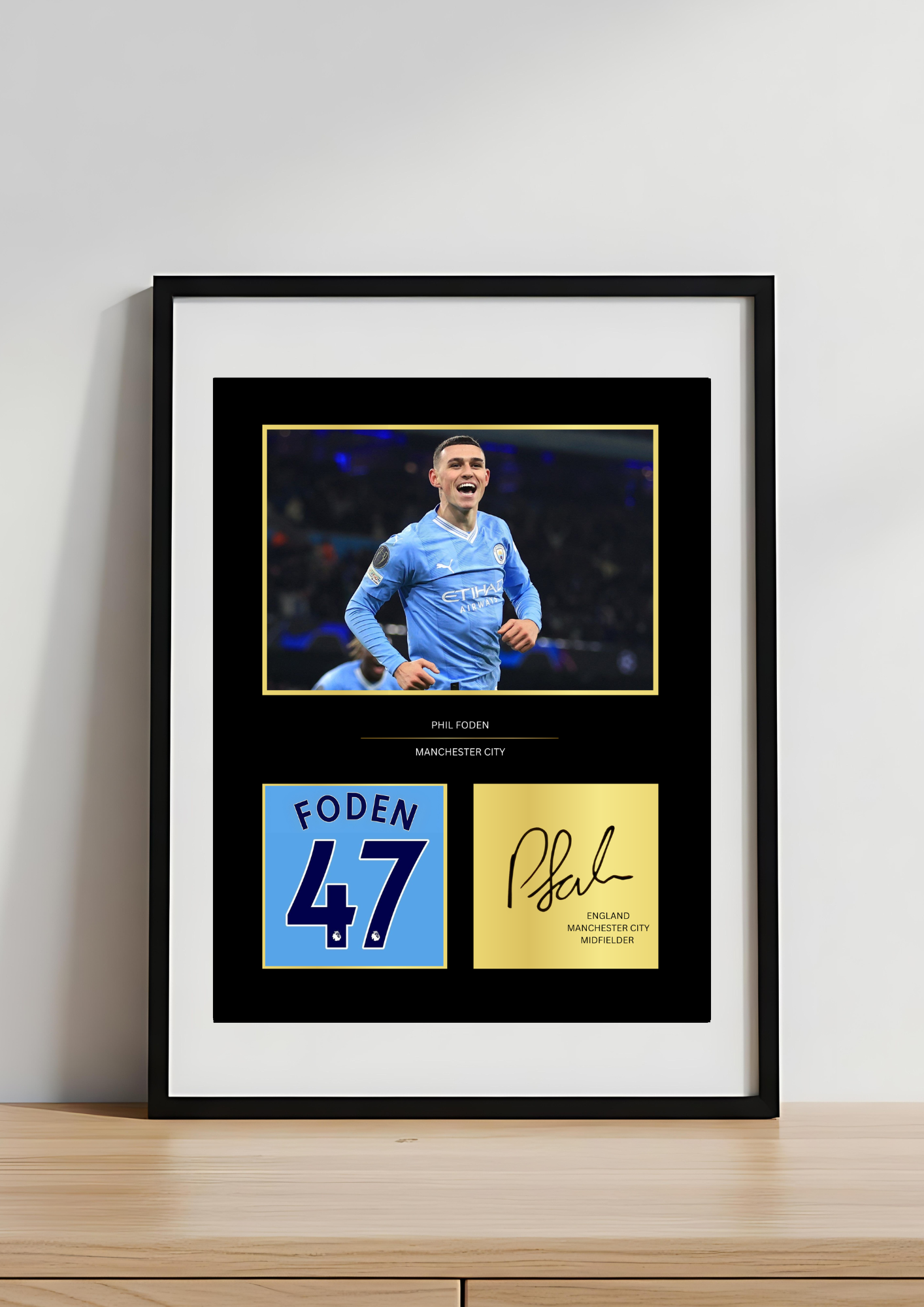 Phil Foden Manchester City Art Print | Foden Man City Poster | Etihad Stadium Football Wall Art | Cityzens Fan Gift