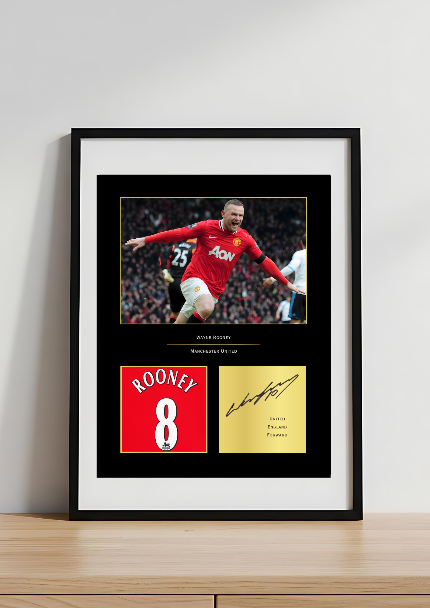 Wayne Rooney Manchester United Art Print | MUFC Wall Art | Premier League Football Gift