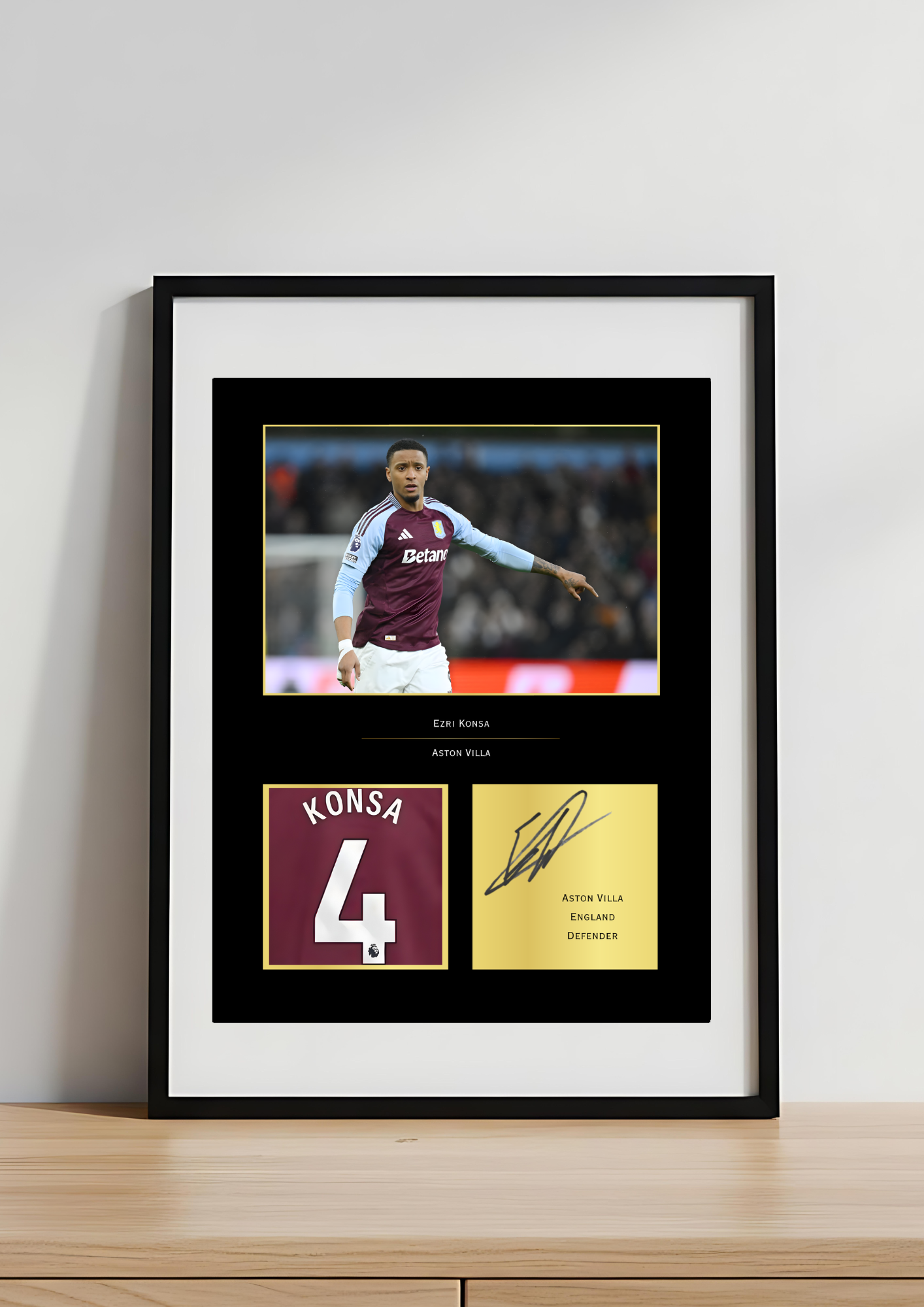 Ezri Konsa Aston Villa Art Print | Konsa AVFC Poster | Villa Park Football Wall Art | Aston Villa Defender Gift