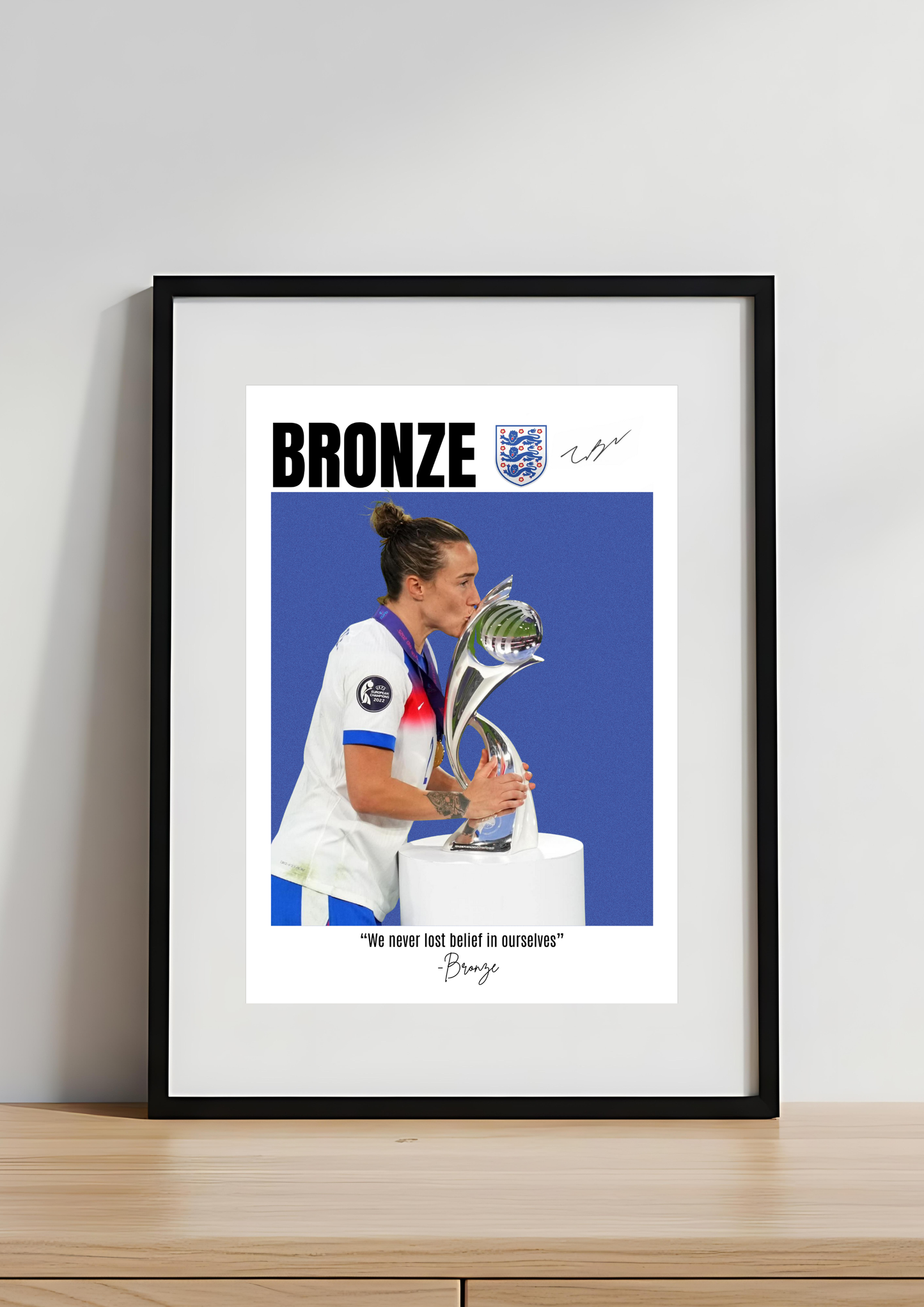 Lucy Bronze Signed England Art Print | Lionesses Autograph Print | Women’s Football Wall Art