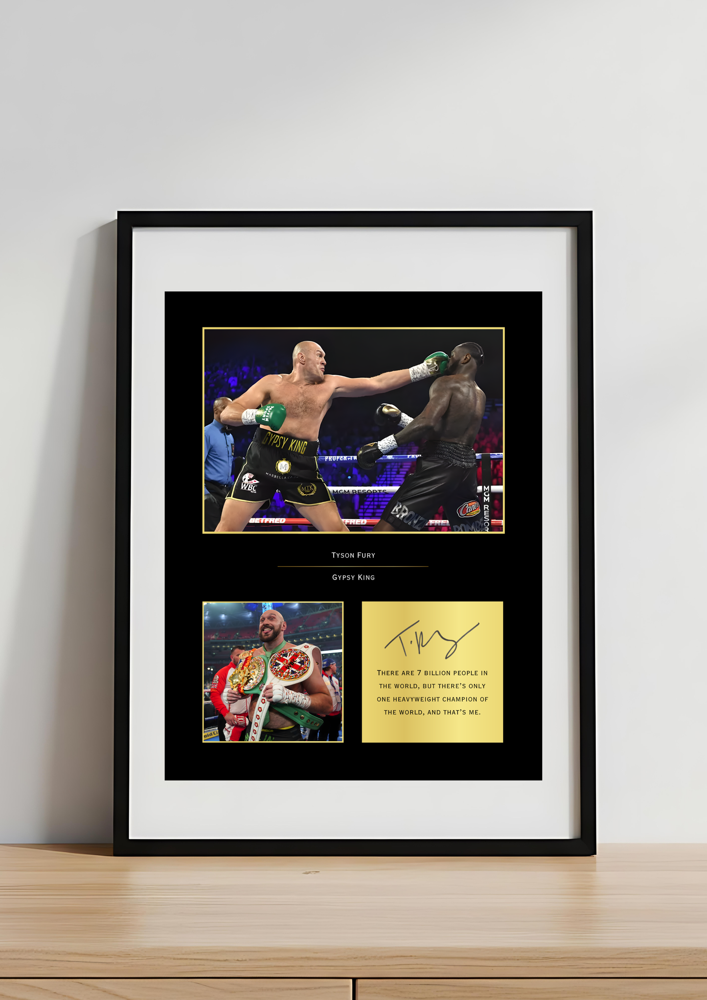 Tyson Fury Signed Boxing Art Print | Autograph Print | Gypsy King Wall Art for Fans