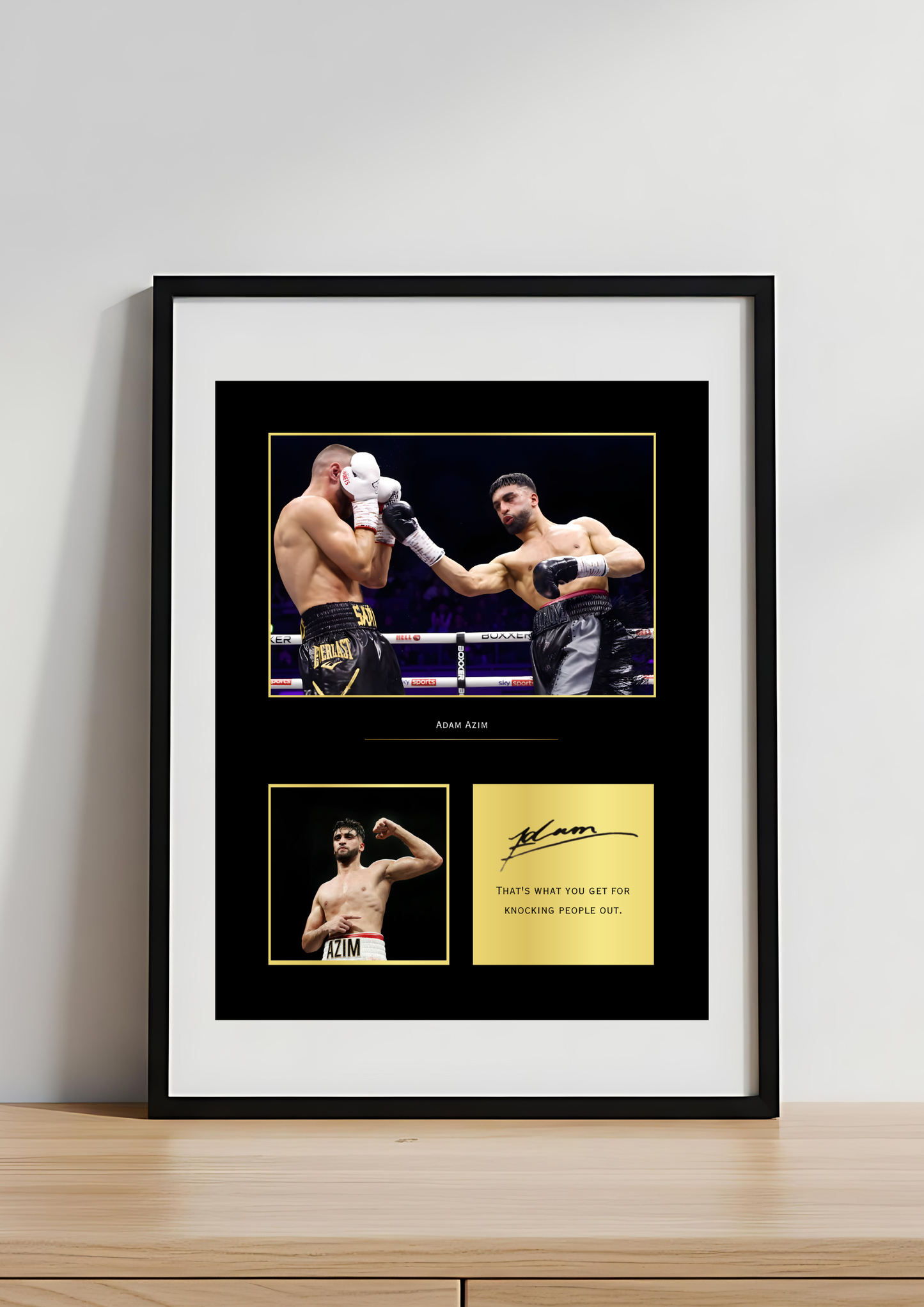 Adam Azim Boxing Art Print | Rising Star Poster | Lightweight Champion Wall Art for Fans