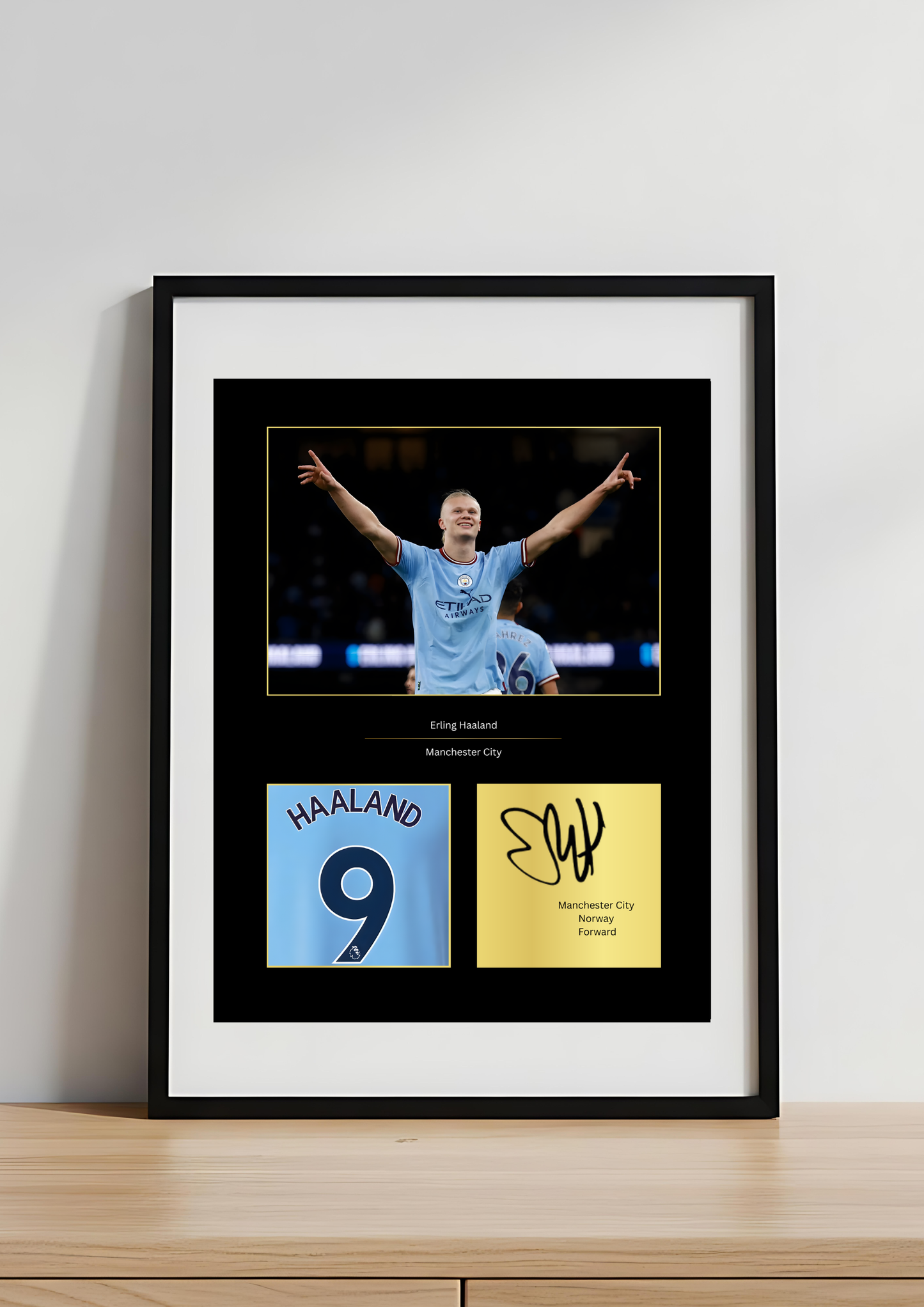 Erling Haaland Manchester City Art Print | Haaland Poster | MCFC Football Wall Art for Fans
