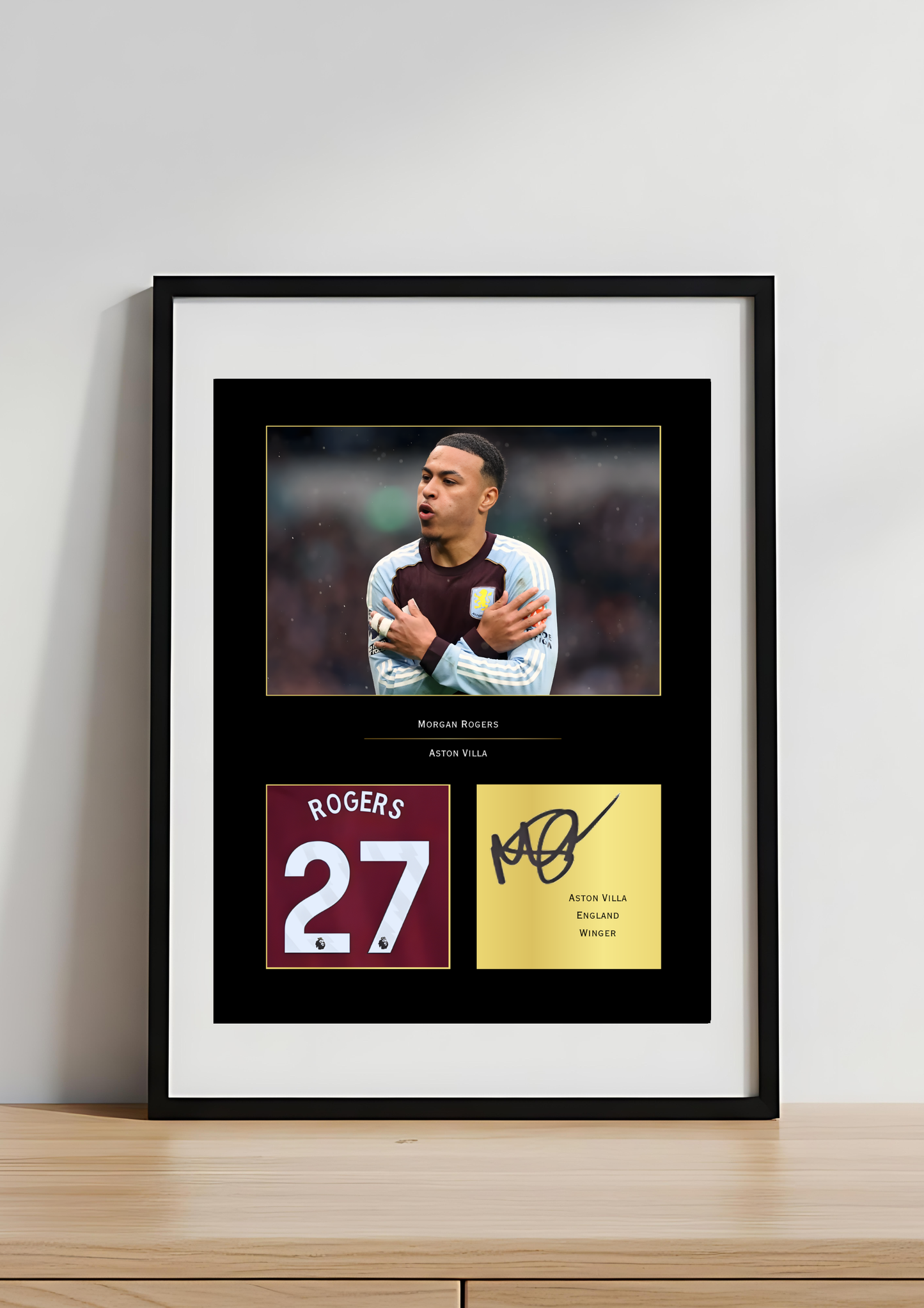 Morgan Rogers Aston Villa FC Art Print | Youngstar Poster | Villa Park Football Wall Art