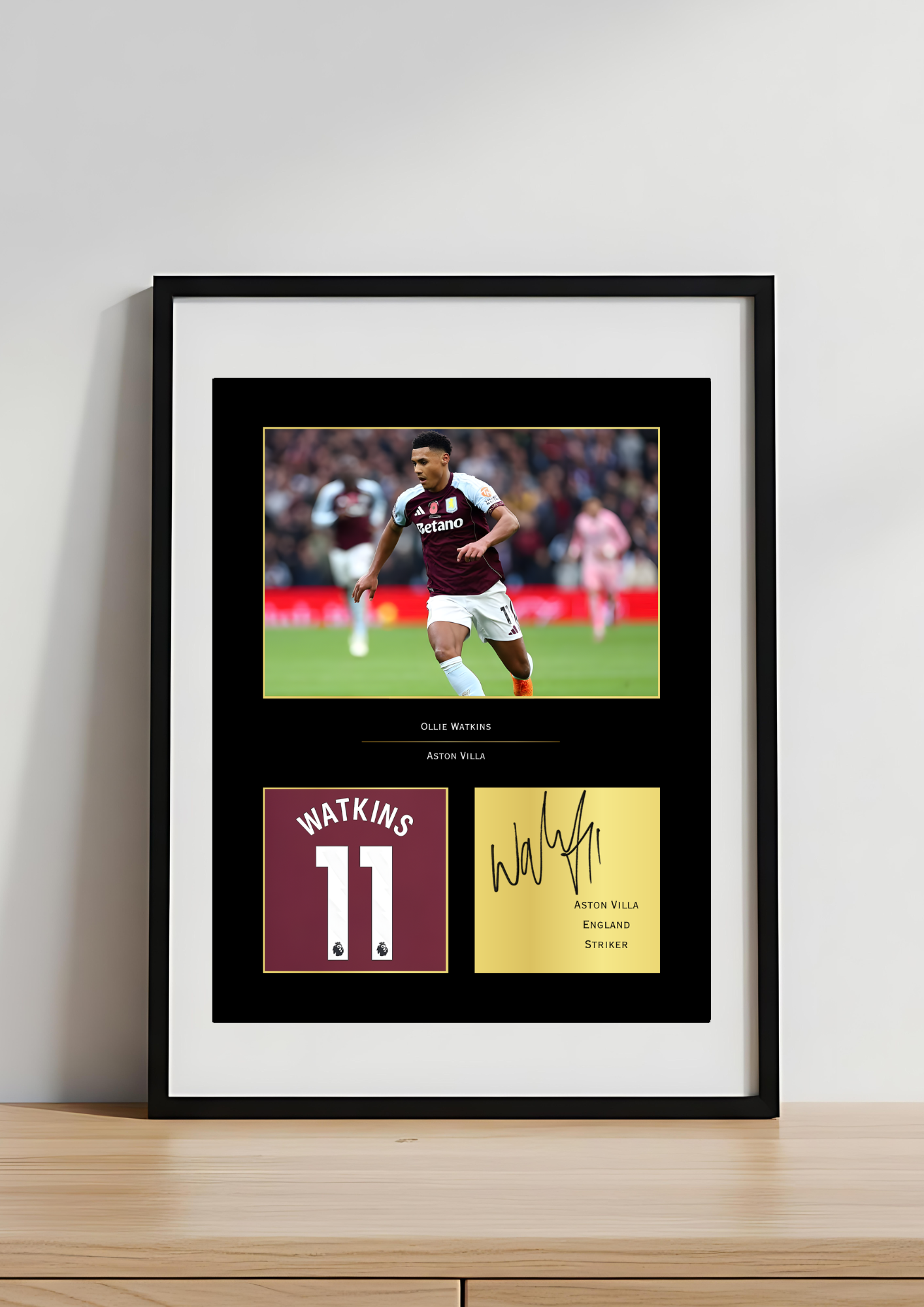 Ollie Watkins Aston Villa FC Art Print | Watkins Poster | Villa Park Football Wall Art for Fans