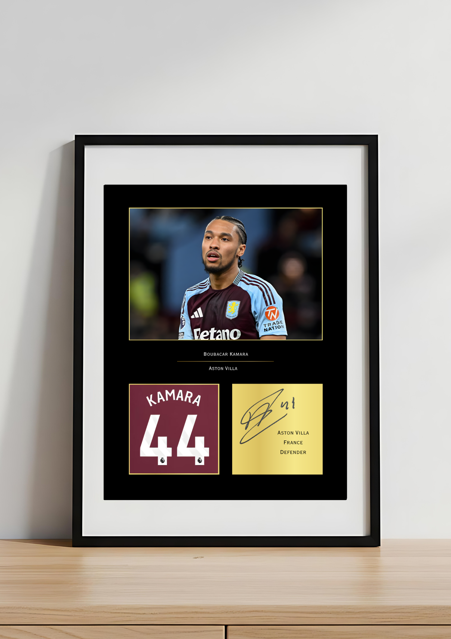 Boubacar Kamara Aston Villa Art Print | Kamara Poster | Villa Park Football Wall Art | Aston Villa FC Gift