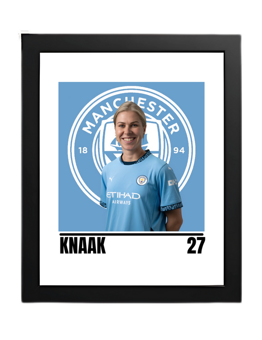 Premium Rebecca Knaak A4 Football Print | Manchester City Women’s Wall Art Poster – Glossy Finish