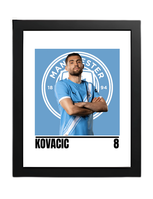 Premium Mateo Kovačić A4 Football Print | Manchester City Wall Art Poster – Glossy Finish