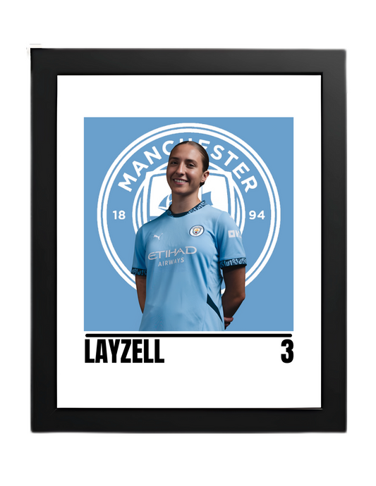 Premium Layzell A4 Football Print | Manchester City Women’s Wall Art Poster – Glossy Finish