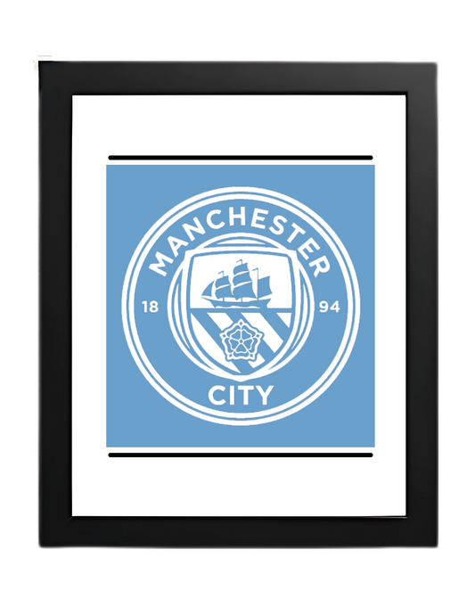Premium Manchester City Badge A4 Print | Official Football Wall Art Poster – Glossy Finish
