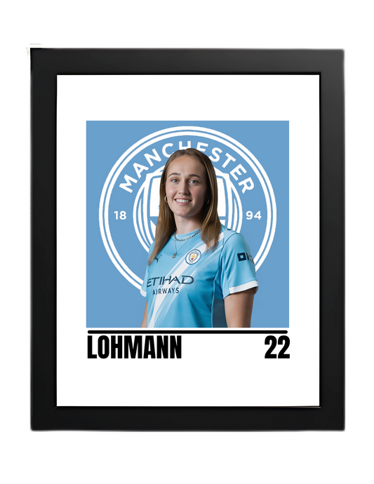 Premium Lohmann A4 Football Print | Manchester City Women’s Wall Art Poster – Glossy Finish