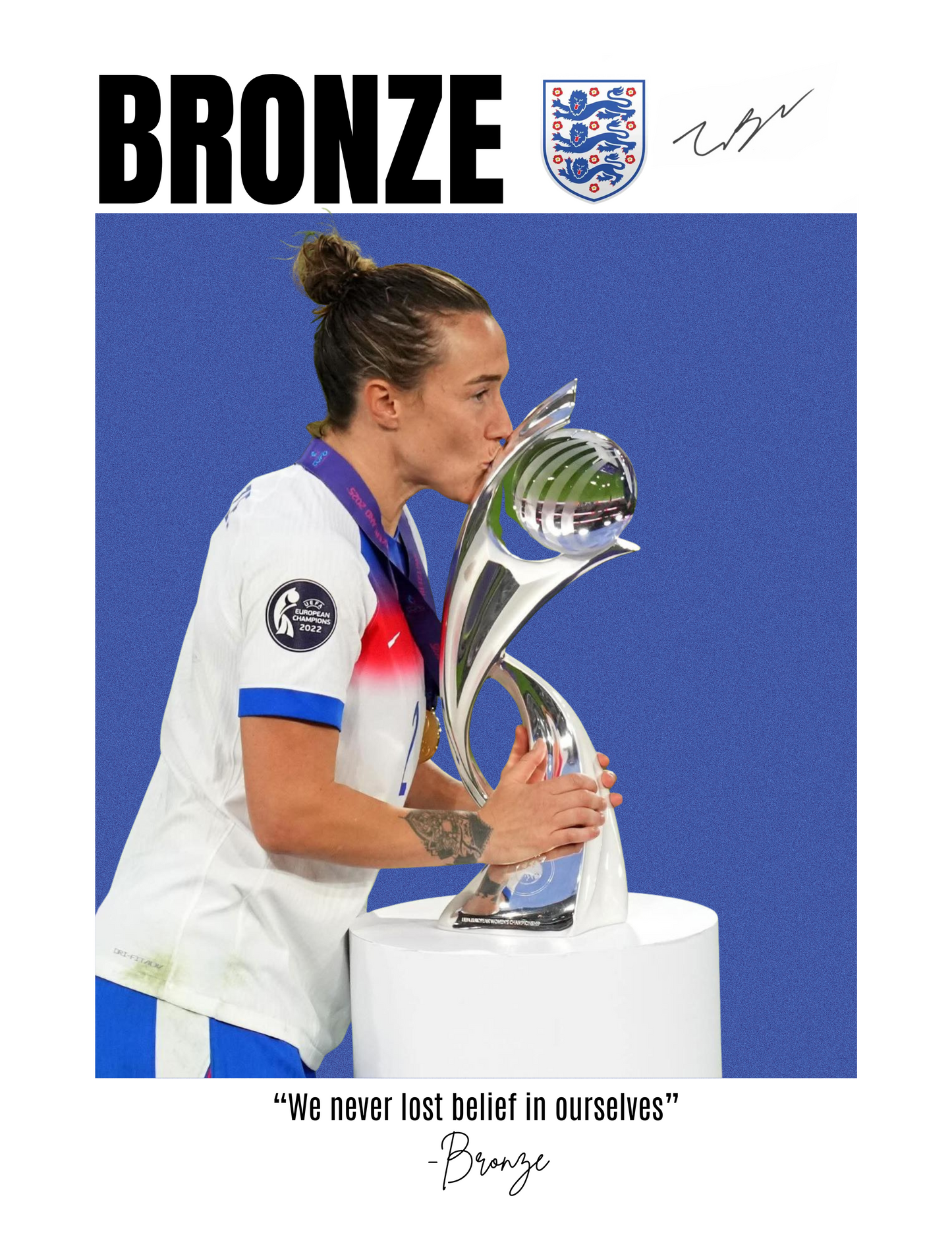 Lucy Bronze Signed England Art Print | Lionesses Autograph Print | Women’s Football Wall Art