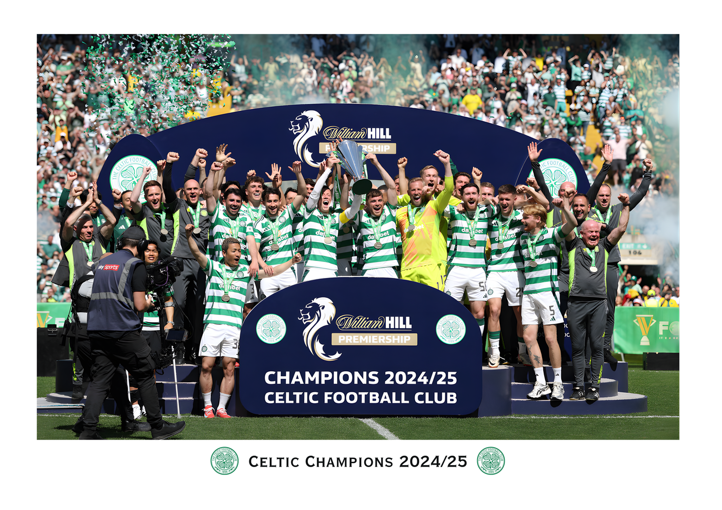 Celtic FC 2025 Winners Team Print | Hoops Championship Print | Celtic Wall Art for Fans