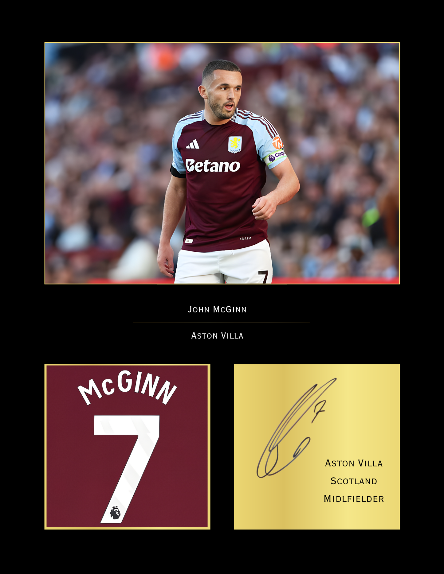 John McGinn Aston Villa FC Art Print | McGinn Poster | Villa Park Football Wall Art for Fans