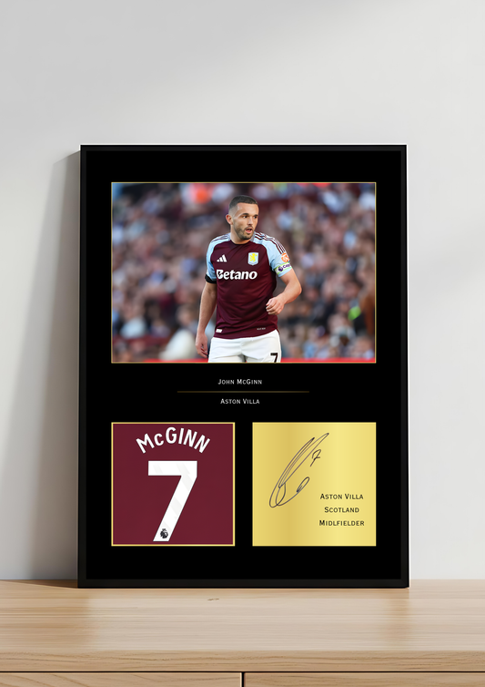 John McGinn Aston Villa FC Art Print | McGinn Poster | Villa Park Football Wall Art for Fans
