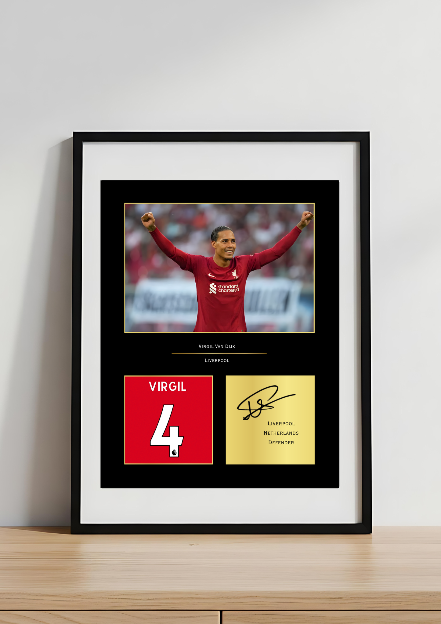 Virgil van Dijk Liverpool Art Print | Van Dijk LFC Poster | Anfield Football Wall Art | Liverpool FC Defender Gift
