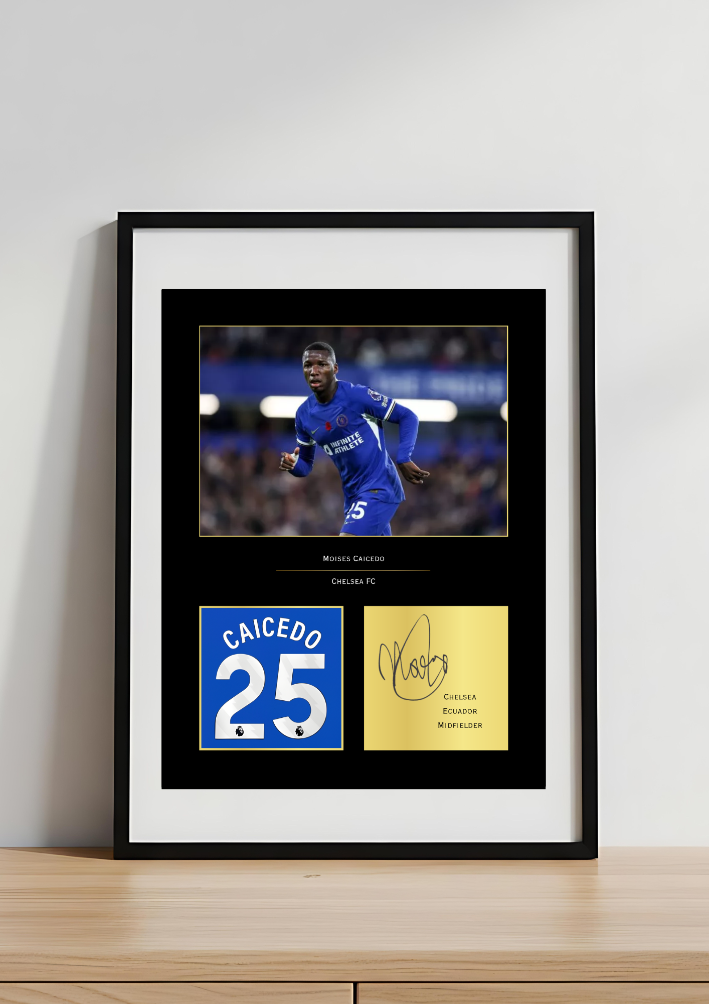 Moisés Caicedo Chelsea Art Print | Caicedo CFC Poster | Stamford Bridge Football Wall Art | Chelsea Gift