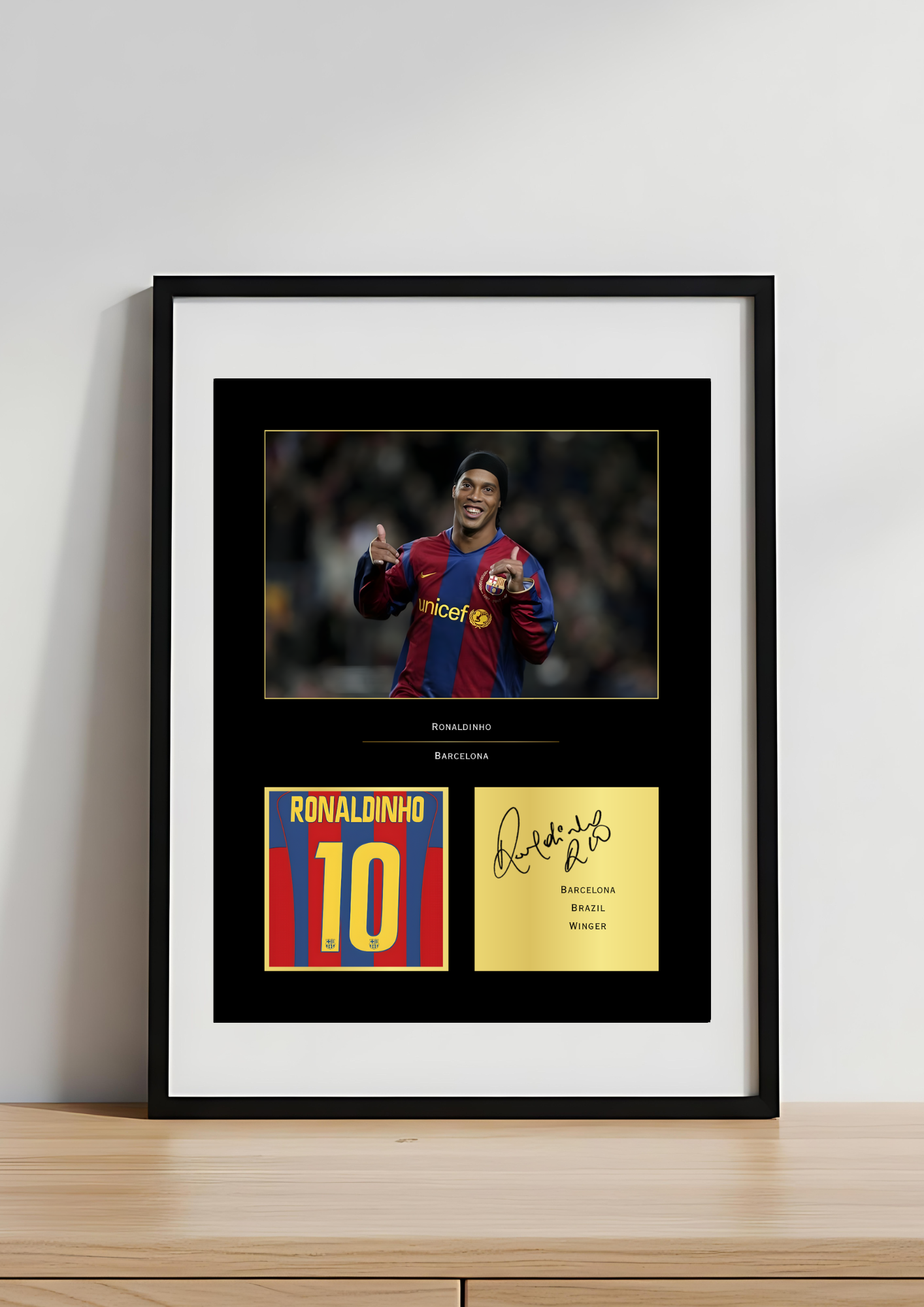 Ronaldinho Barcelona Art Print | Ronaldinho Barça Poster | Camp Nou Football Wall Art | FC Barcelona Legend Gift