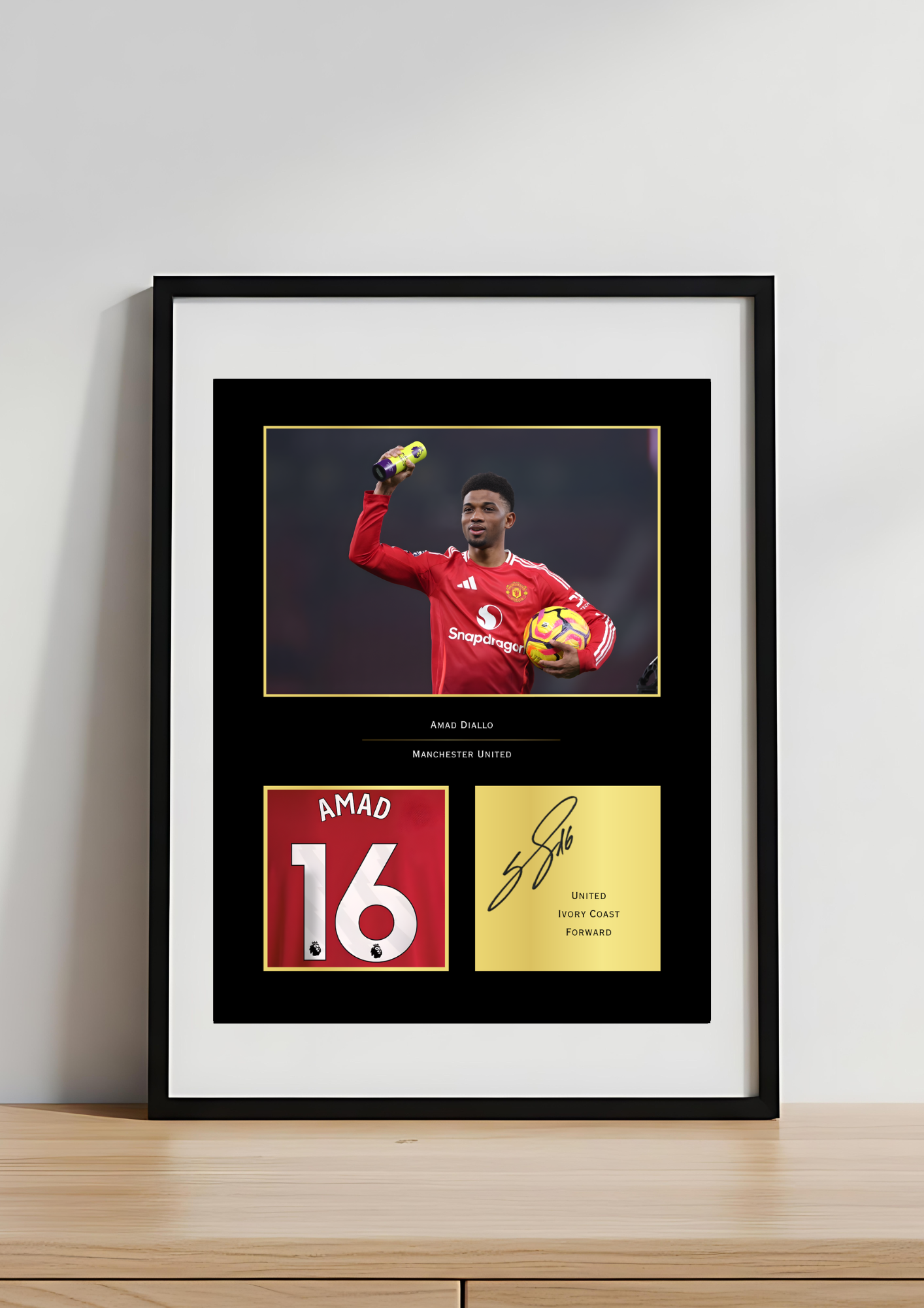 Amad Diallo Manchester United Art Print | Amad MUFC Poster | Old Trafford Football Wall Art | Man United Gift