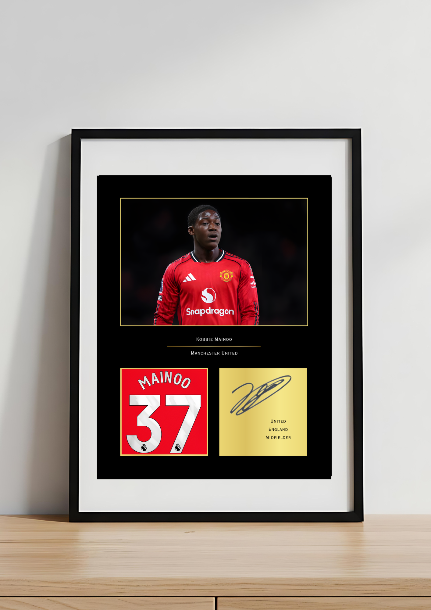 Kobbie Mainoo Manchester United Art Print | Mainoo MUFC Poster | Old Trafford Football Wall Art | Man United Fan Gift