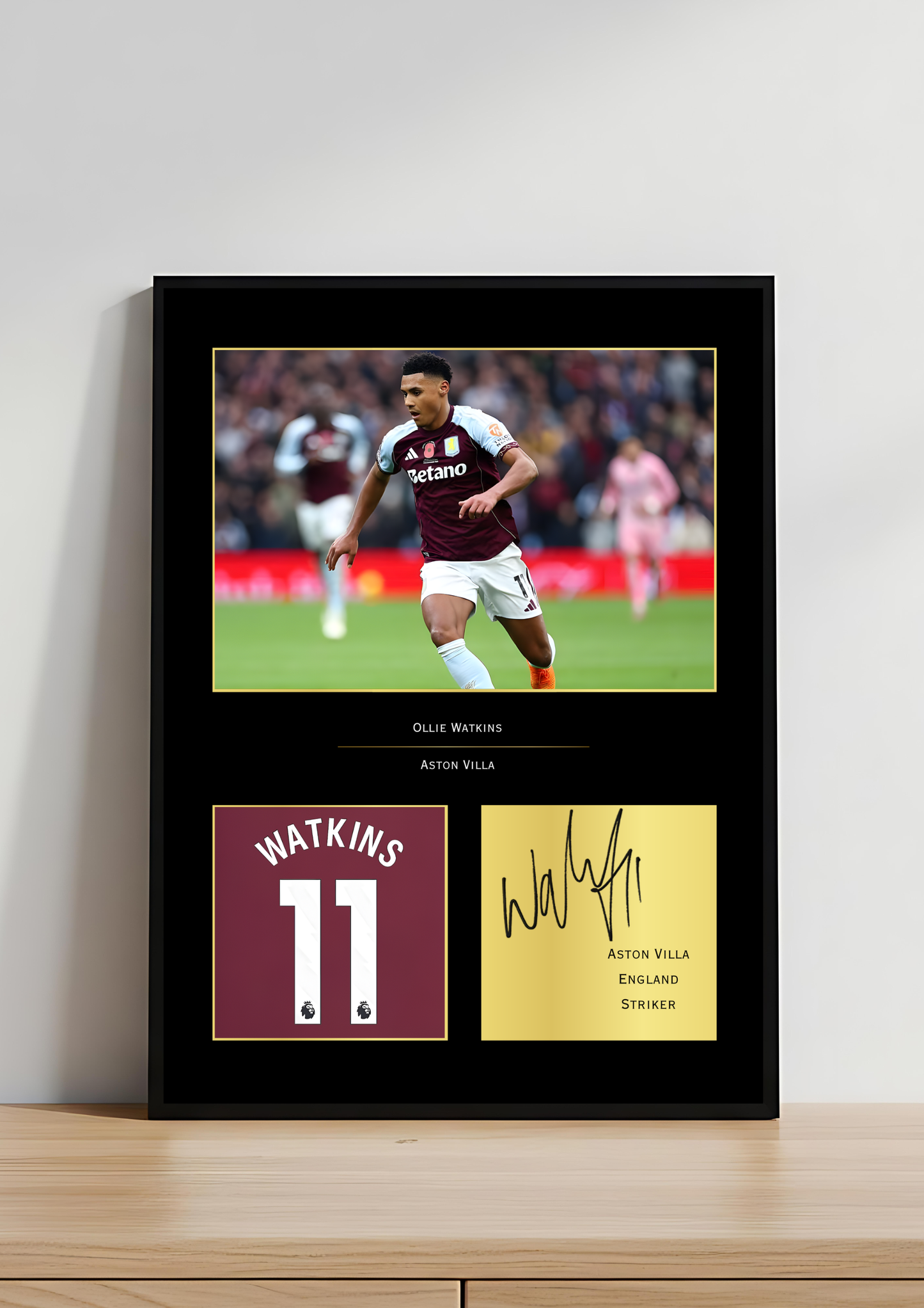 Ollie Watkins Aston Villa FC Art Print | Watkins Poster | Villa Park Football Wall Art for Fans