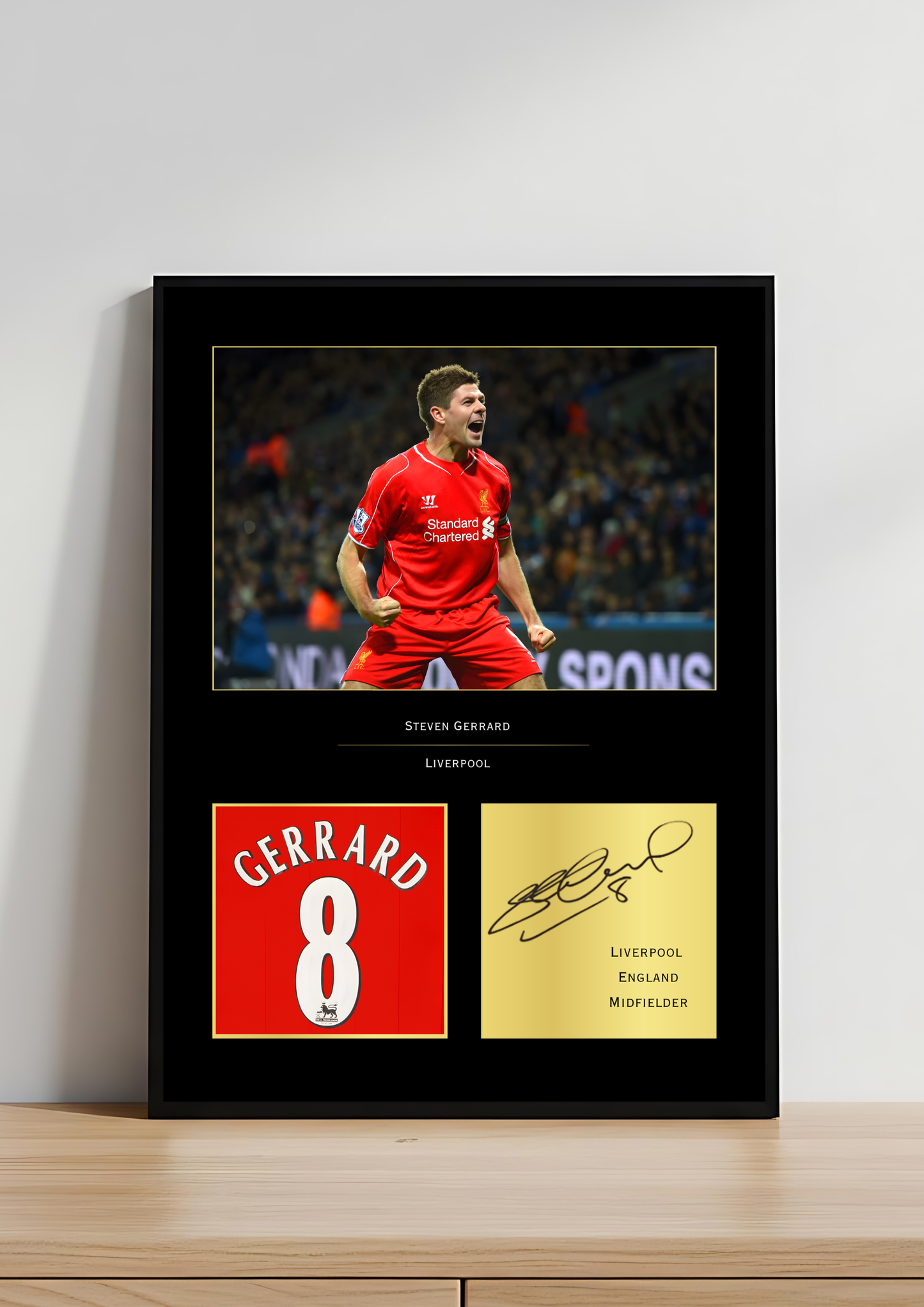 Steven Gerrard Liverpool FC Art Print | Gerrard Poster | Anfield Football Wall Art for Fans