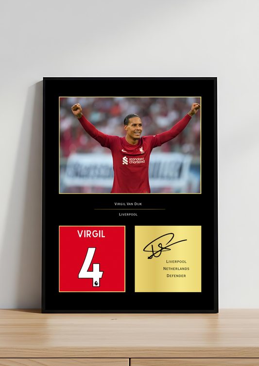 Virgil van Dijk Liverpool Art Print | Van Dijk LFC Poster | Anfield Football Wall Art | Liverpool FC Defender Gift