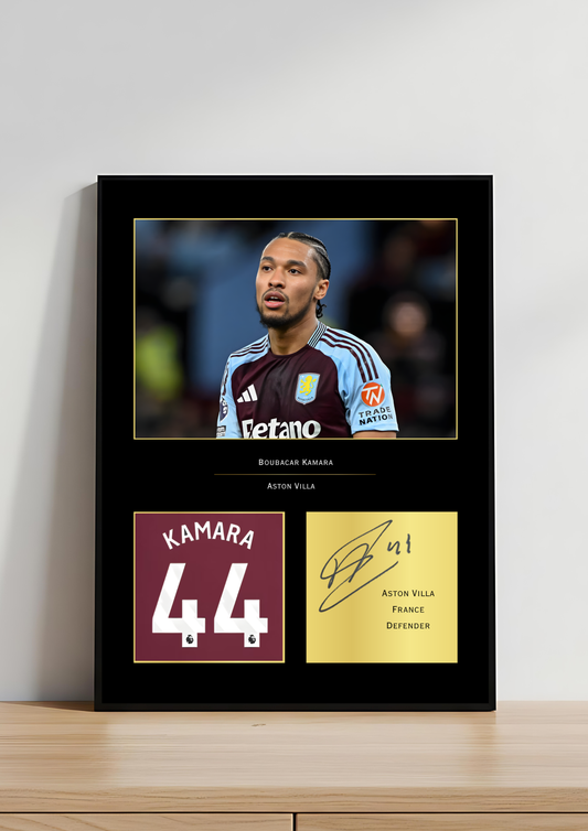 Boubacar Kamara Aston Villa Art Print | Kamara Poster | Villa Park Football Wall Art | Aston Villa FC Gift