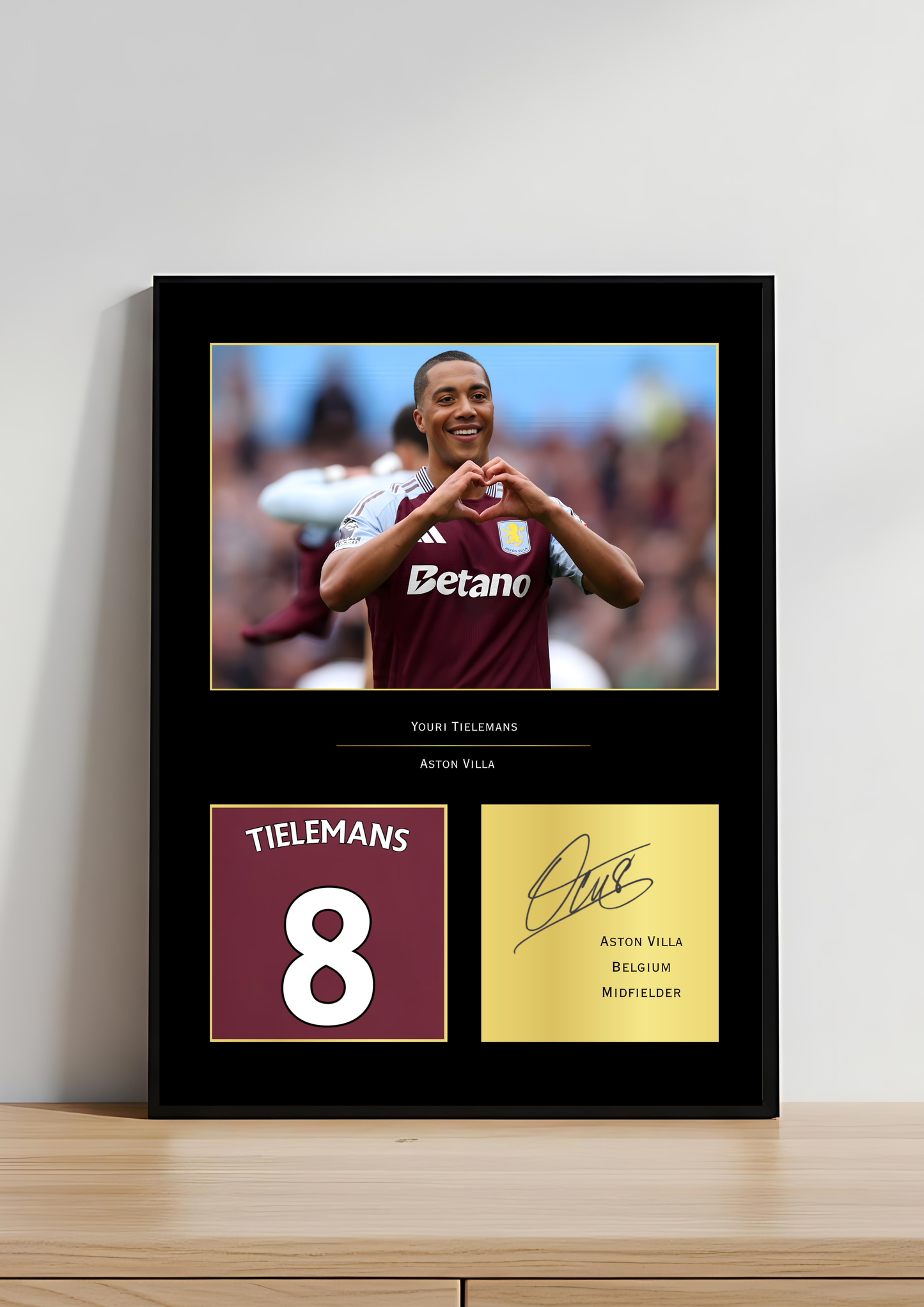 Youri Tielemans Aston Villa FC Art Print | Tielemans Poster | Villa Park Football Wall Art for Fans