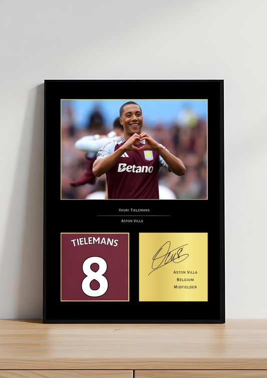 Youri Tielemans Aston Villa FC Art Print | Tielemans Poster | Villa Park Football Wall Art for Fans