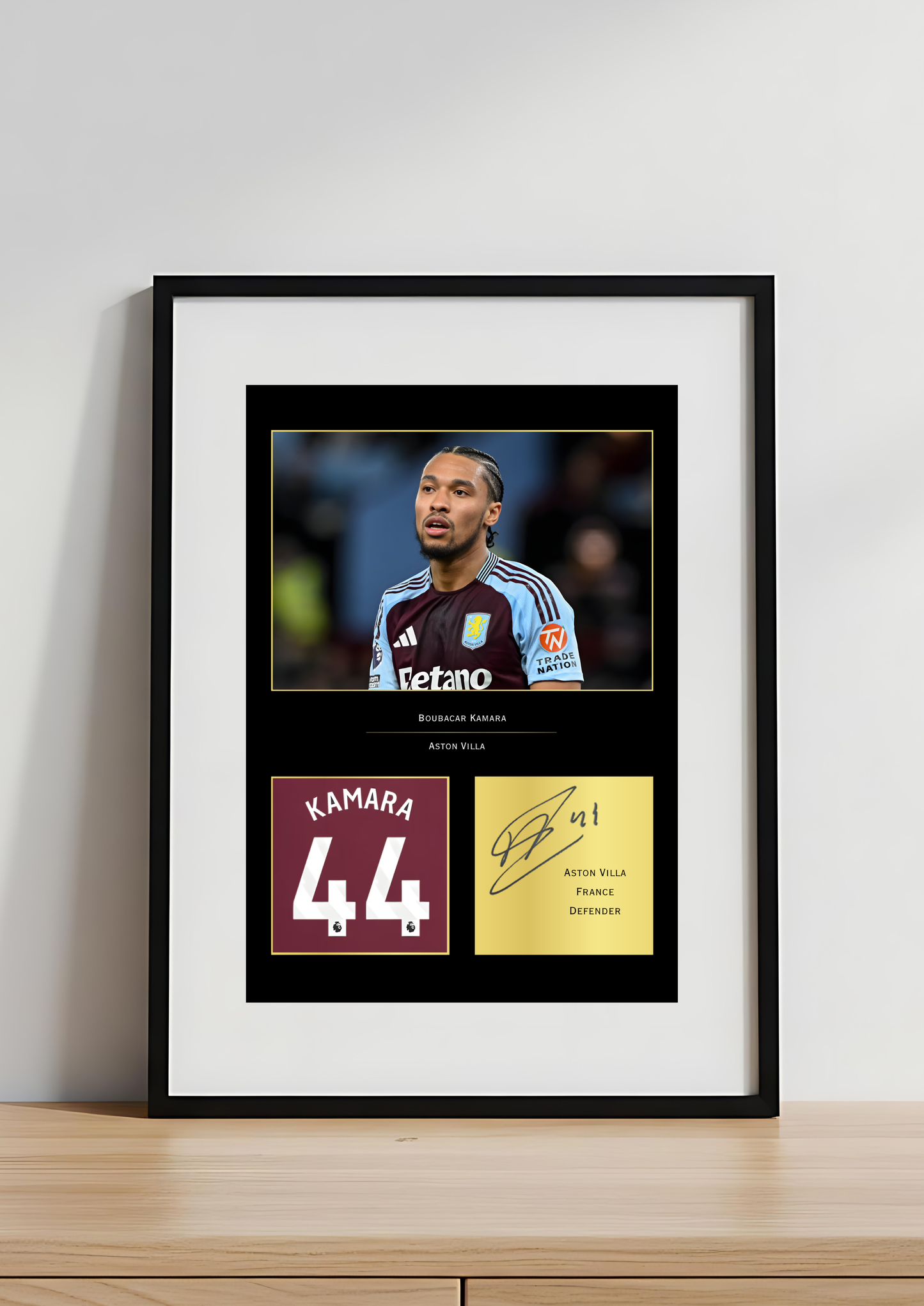 Boubacar Kamara Signed Art Print | Aston Villa Autograph Print | AVFC Football Wall Art for Villa Fans