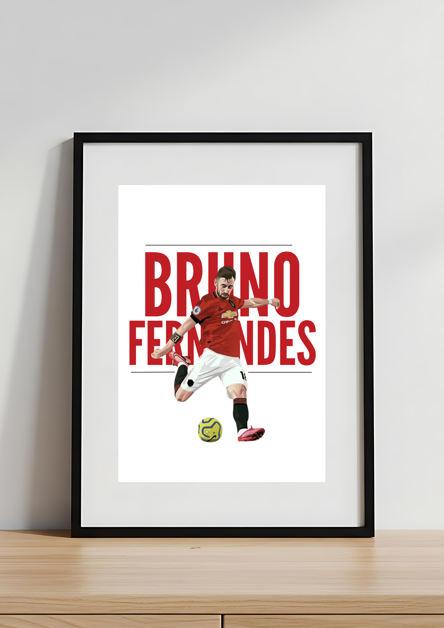 Bruno Fernandes Manchester United Minimalist Art Print | MUFC Typography Print | Modern Football Wall Art