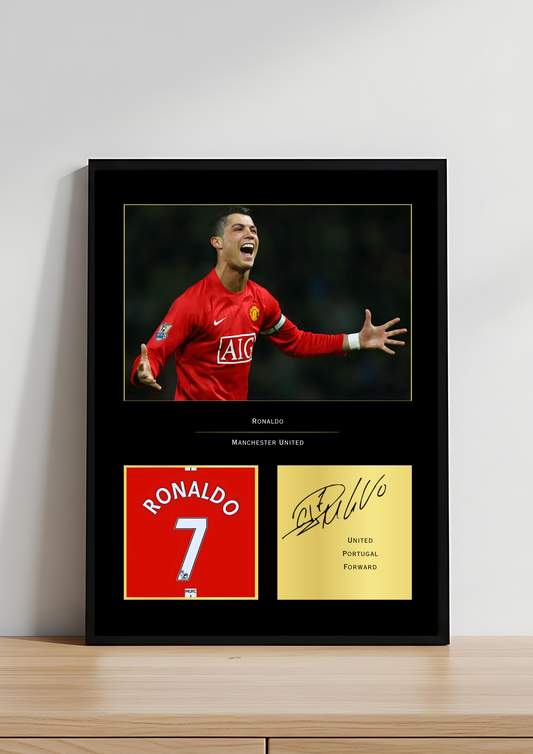 Cristiano Ronaldo Manchester United Art Print | CR7 Poster | MUFC Football Wall Art for Fans