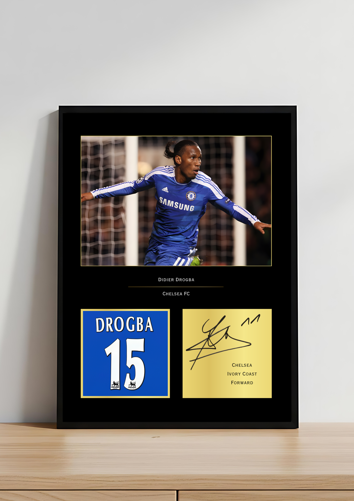 Didier Drogba Chelsea Art Print | Drogba CFC Poster | Stamford Bridge Football Wall Art | Chelsea Legend Gift
