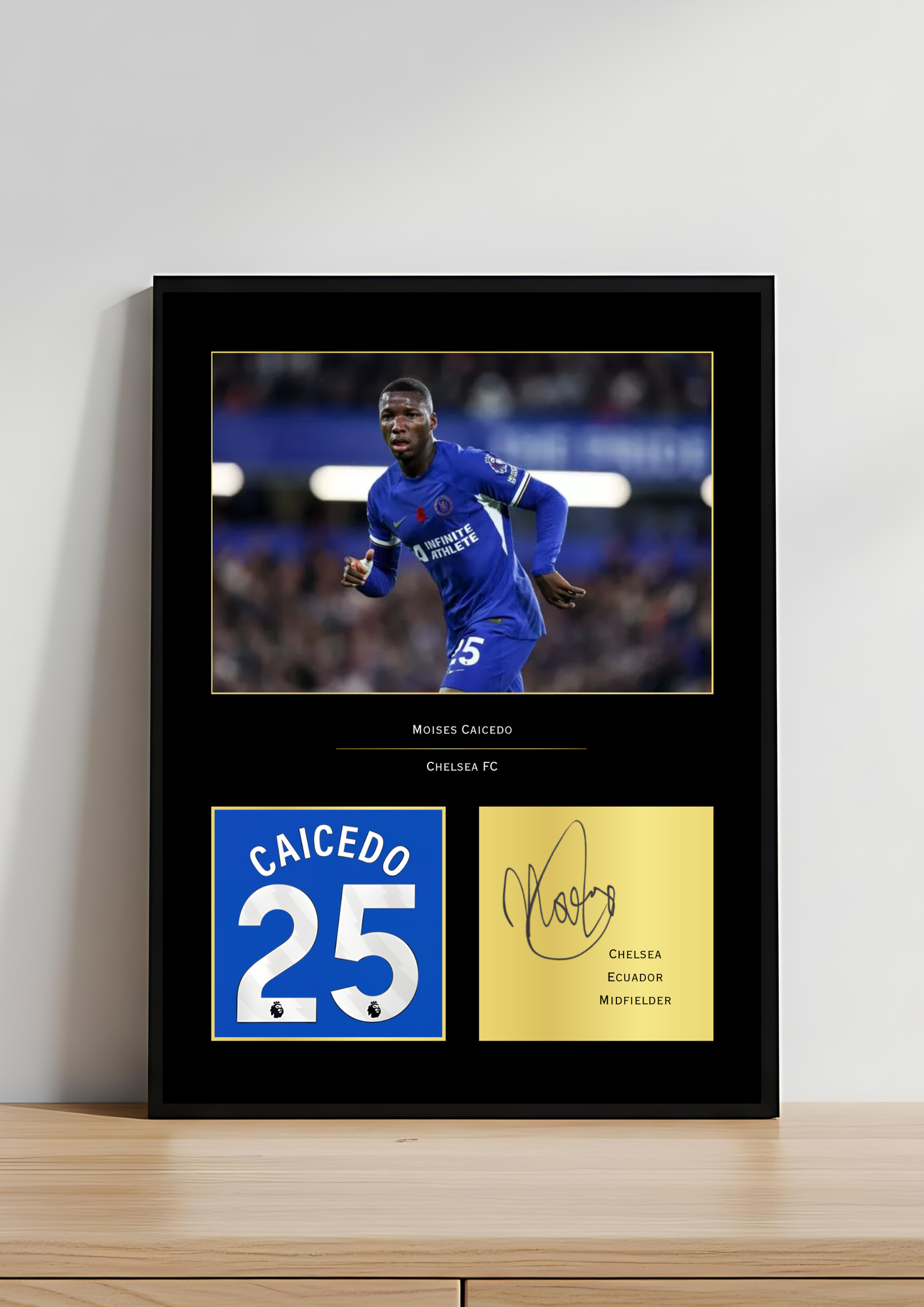 Moisés Caicedo Chelsea Art Print | Caicedo CFC Poster | Stamford Bridge Football Wall Art | Chelsea Gift