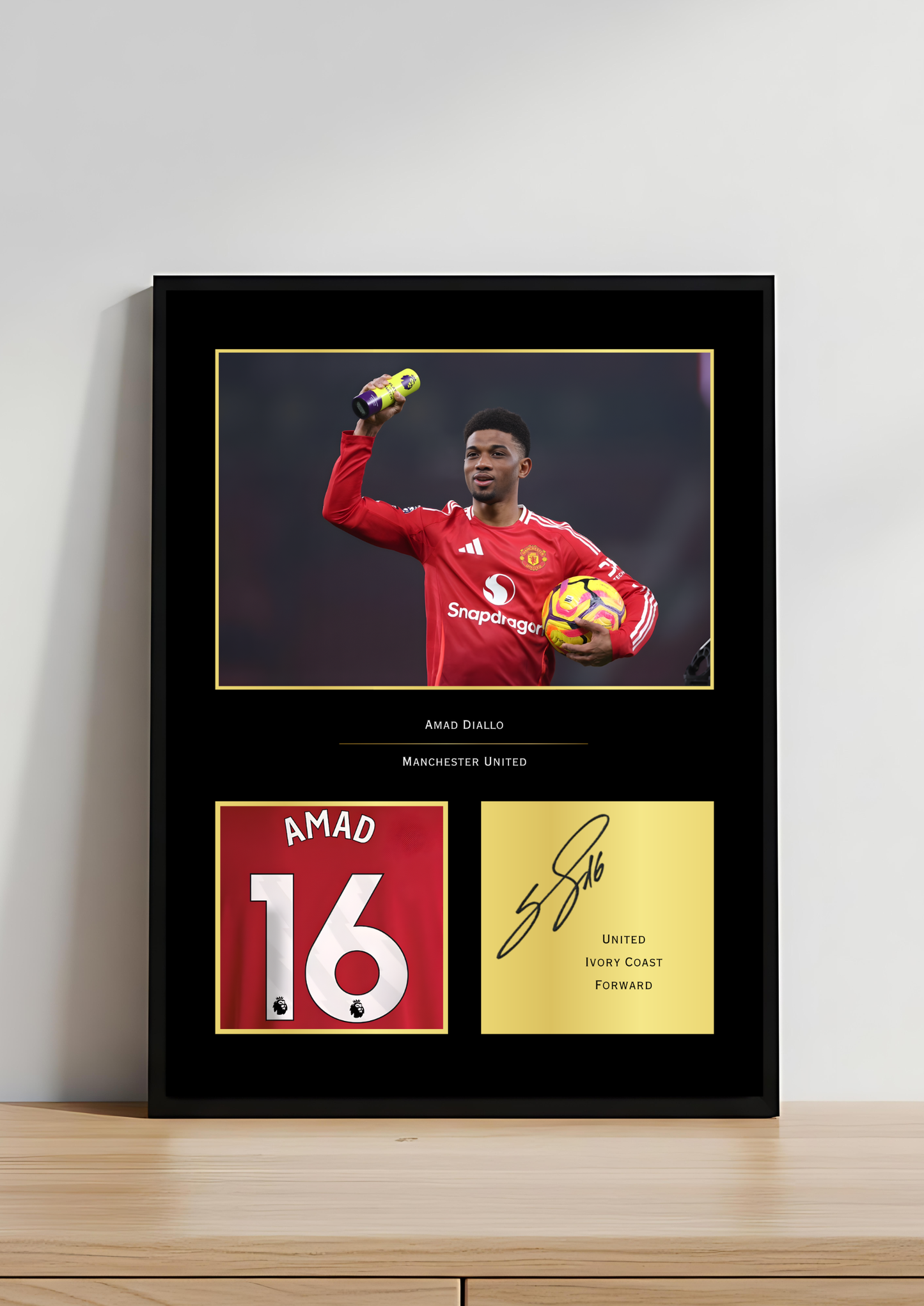 Amad Diallo Manchester United Art Print | Amad MUFC Poster | Old Trafford Football Wall Art | Man United Gift