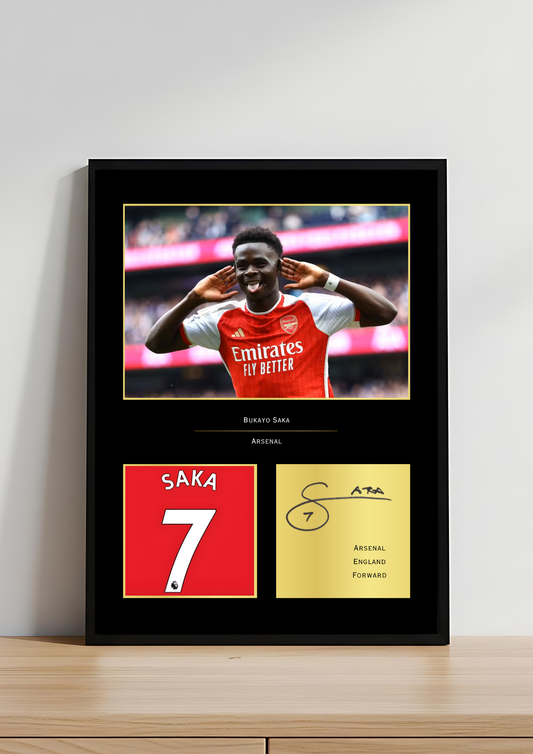 Bukayo Saka Arsenal FC Art Print | Saka Poster | Gunners Football Wall Art for Fans