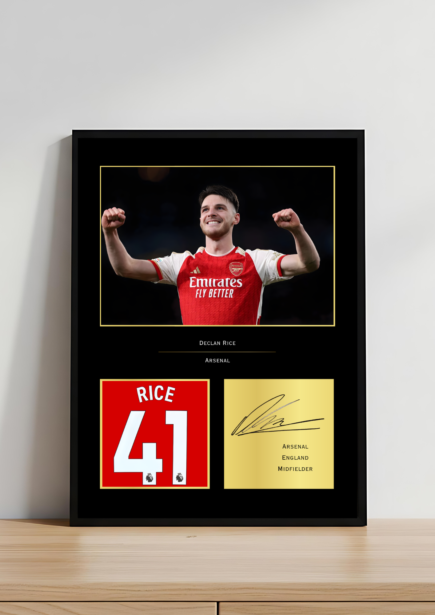 Declan Rice Arsenal FC Art Print | Midfielder Poster | Football Wall Art for Fans
