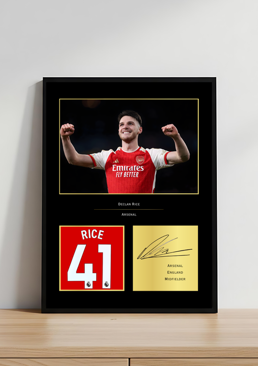 Declan Rice Arsenal FC Art Print | Midfielder Poster | Football Wall Art for Fans