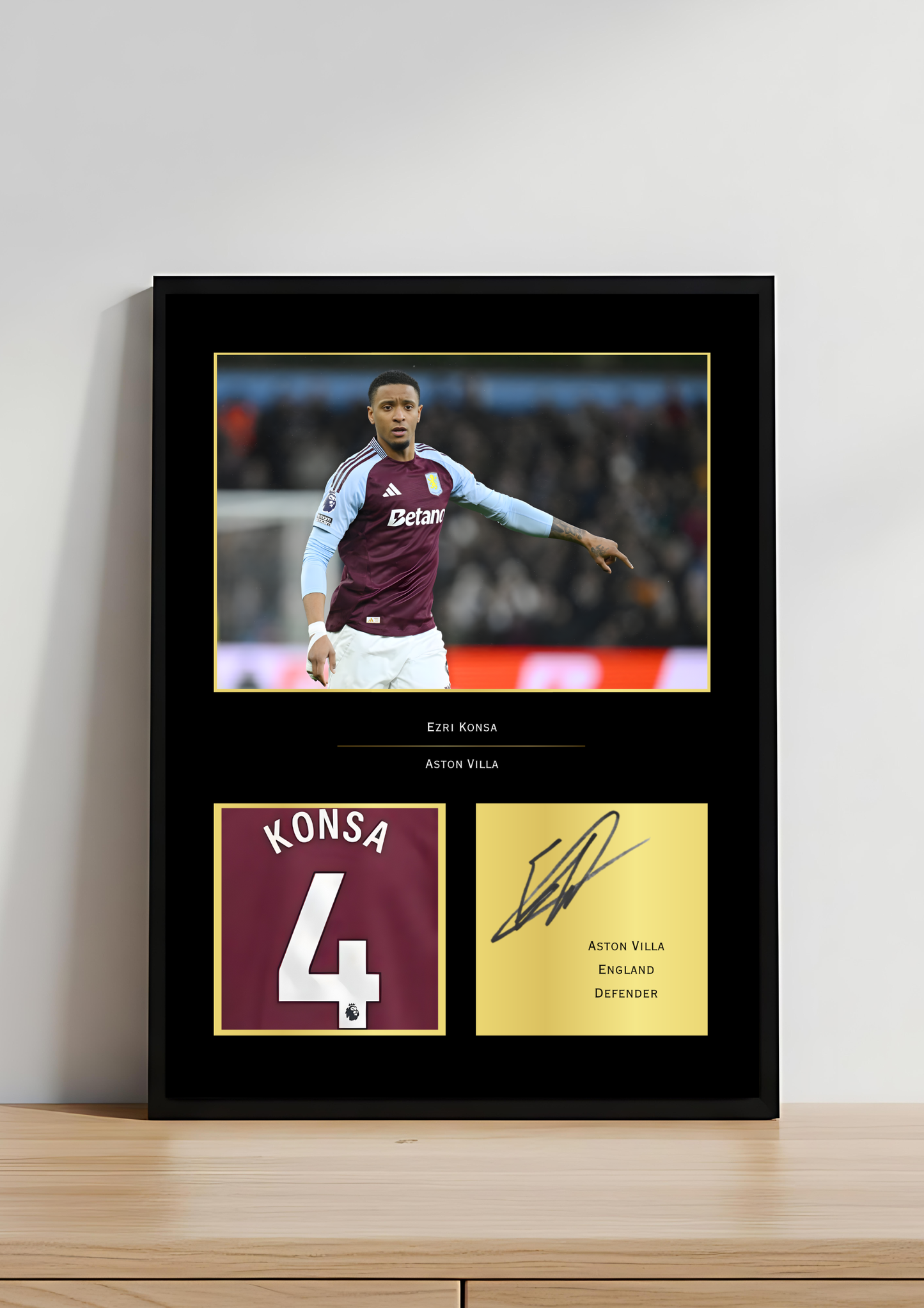 Ezri Konsa Aston Villa Art Print | Konsa AVFC Poster | Villa Park Football Wall Art | Aston Villa Defender Gift