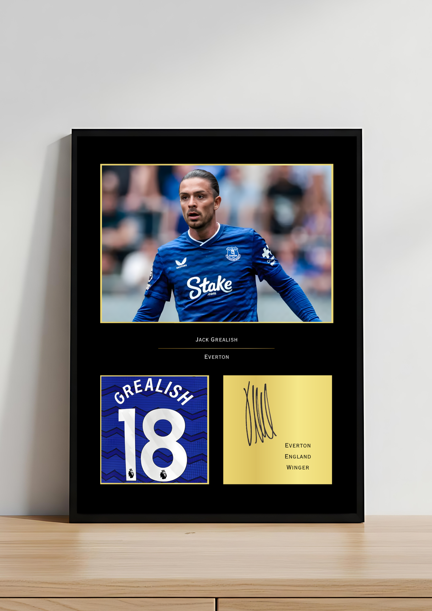 Jack Grealish Everton FC Art Print | Grealish Poster | Goodison Park Football Wall Art | Everton Gift