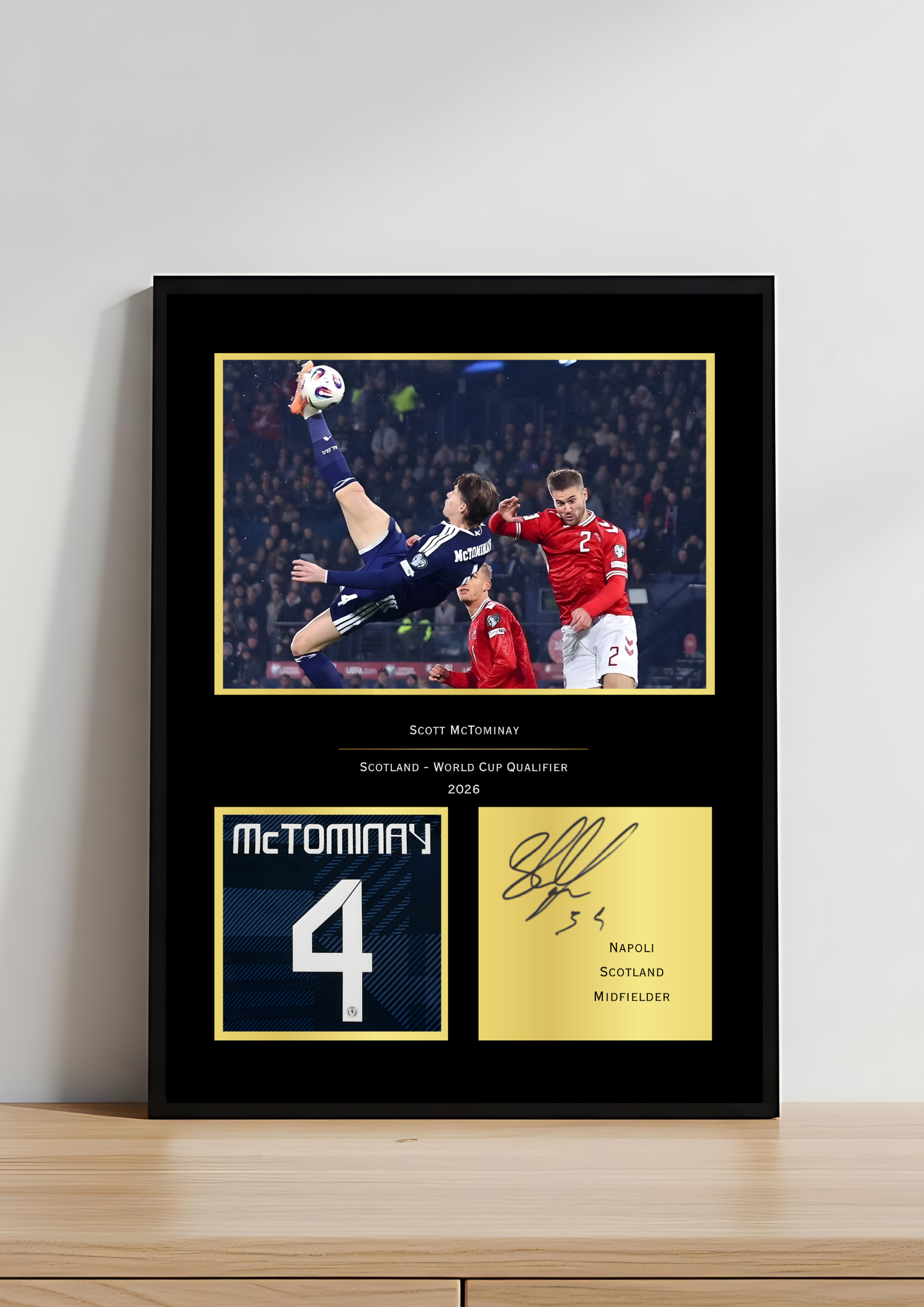 Scott McTominay Scotland Football Art Print | Iconic Overhead Kick Goal Poster | Scottish Football Wall Art